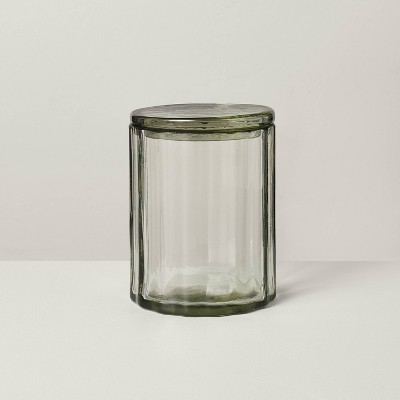 Fluted Glass Bathroom Canister Light Green - Hearth & Hand™ with Magnolia