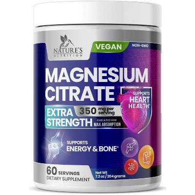 Magnesium Supplement Citrate Vegan Calm Magnesium Powder, High Strength Absorption Drink Mix Supplements to Support - 60 Servings