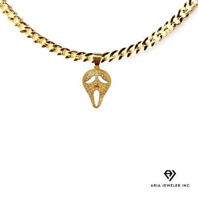 Aria jeweler Inc Chain with Gold Ghost Face Pendent