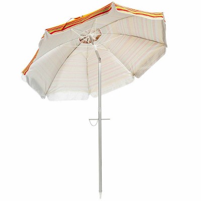 6.5' x 6.5' Portable Sunshade Beach Umbrellas with Tilt Aluminum Pole and Carrying Bag - Wellfor