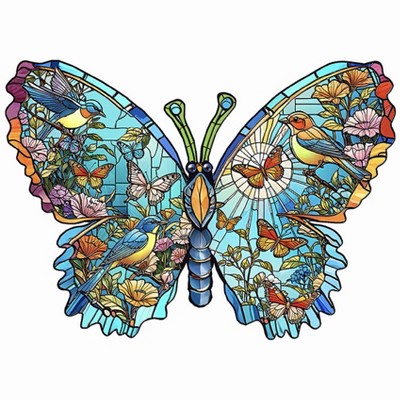 Sunsout Birds, Flowers and Butterflies 1000 pc Special Shape Jigsaw Puzzle 97095