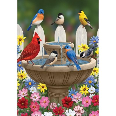 Briarwood Lane Birdbath Gathering Spring House Flag Floral Birds
