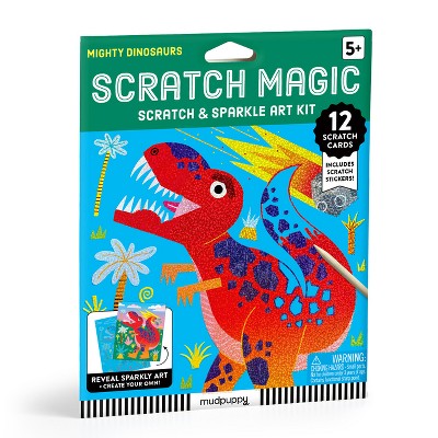 Mighty Dinosaurs Scratch Magic: Scratch & Sparkle Art Kit - by  Mudpuppy (Hardcover)