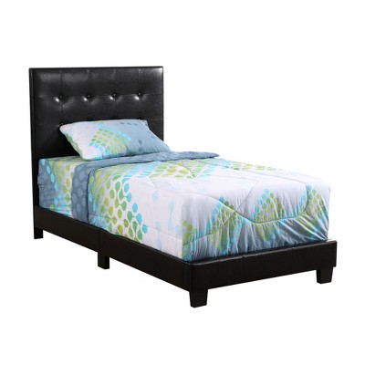 Twin Size Platform Bed with Upholstered Headboard for Bedroom