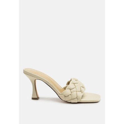 Woven Strap Spool Heel Sandals Women
