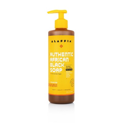 Alaffia Authentic All-in-One African Black Soap - Unscented - 16 fl oz
