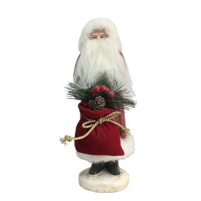 Transpac 10 Inch Red Christmas Pulp Santa Decorative Object for Holiday Home Decor
