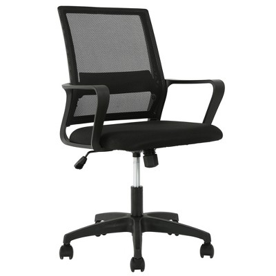 FDW Home Office Chair Mid-Back Mesh Computer Chair Lumbar Support Comfortable Executive Adjustable Chair with Armrests