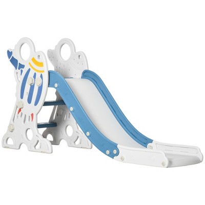 Qaba Kids Indoor Slide for Toddlers Ages 1.5-3, Small Toddler Slide, Space Toy Playset for Girls and Boys, Blue