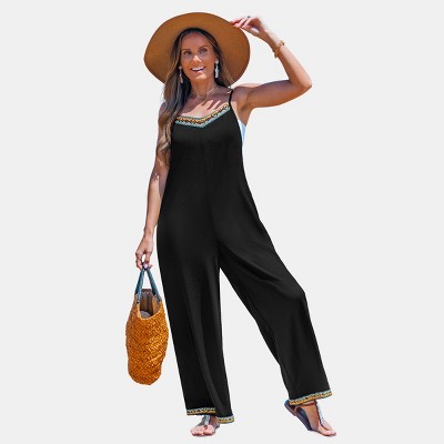 Women's Boho Chic Embroidered Spaghetti Strap Jumpsuit - Cupshe