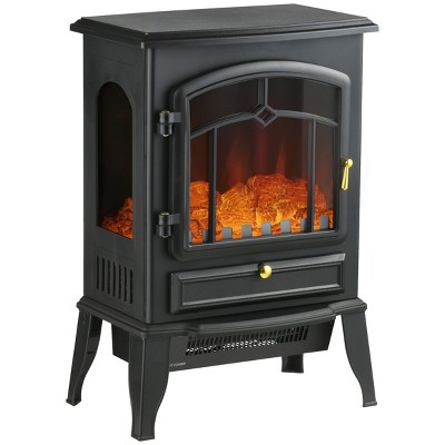 SEVOBAL Fireplace Insert Heater Mantel 3D Flame Fireplace Stove Bottom Air Outlet Fire Place Panoramic Fire Place Heater, Black, 16.9"*12.1"*21.7"