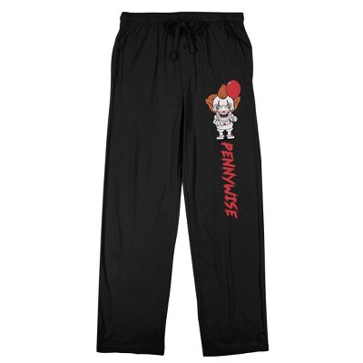 It Movie (2017) Pennywise Men's Black Graphic Sleep Pants