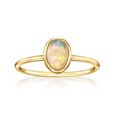Ross-Simons Bezel-Set Opal Ring in 14kt Yellow Gold