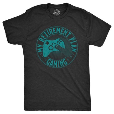 Mens My Retirement Plan Gaming T Shirt Funny Office Retired Joke Tee for Guys - Crazy Dog Men's T Shirt For the Office