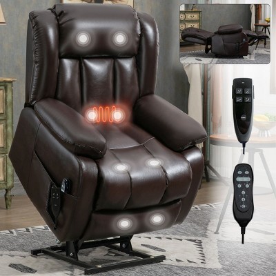 Electric Recliner Armchair Dual Motor Power Lift Recliner Chair With Vibration Massage And Lumbar Heating,Rising Recliner Chair-Cuddlewood