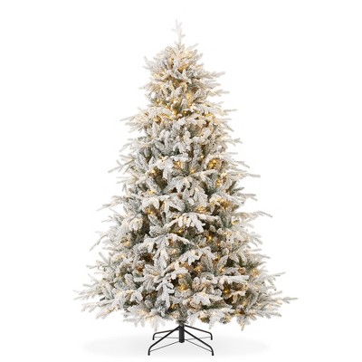 Casafield Pre-Lit Aspen Fir Artificial Christmas Tree with White & Multicolored LED Lights, Sturdy Stand