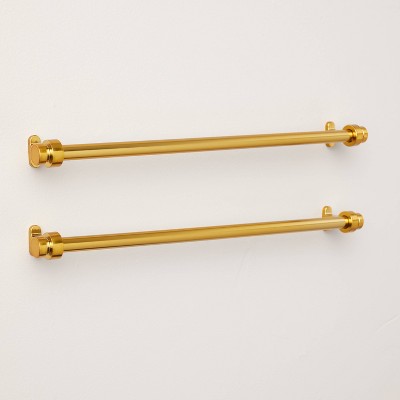 10" Vintage Cuffed Drawer Pulls Brass Plated (Set of 2) - Hearth & Hand™ with Magnolia: Chic Bar-Shaped Cabinet Hardware