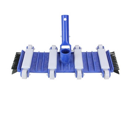 Pool Central Flexible Weighted In-Ground Swimming Pool Vacuum Head on Wheels with Side Brushes 15"- Blue/White