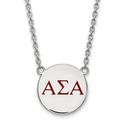 Black Bow Jewelry Sterling Silver Alpha Sigma Alpha Greek Life Necklace 18 Inch
