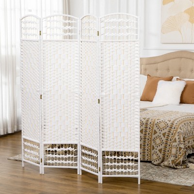3 or 4 Panel Indoor Room Divider,Folding Privacy Screen,5.6" Room Separator,Wave Fiber Freestanding Partition Wall Divider for Home-The Pop Home