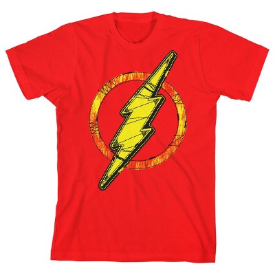 The Flash Lightning Bolt Logo Youth Red Graphic Tee
