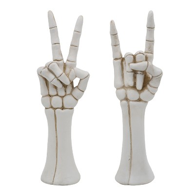 Transpac Halloween Decorative Sculpture White Resin Tabletop Object for Indoor Use Unique Halloween Decoration Gift