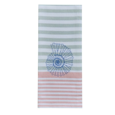 Split P Sea Life Embroidered Shell Dishtowel