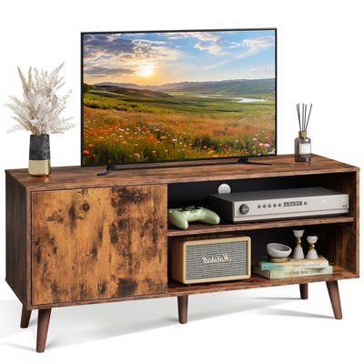 GALAXHERO TV Stand for 32-55 Inch TV, Entertainment Center with Storage Cabinet, Mid-Century Modern TV Console for Living Room