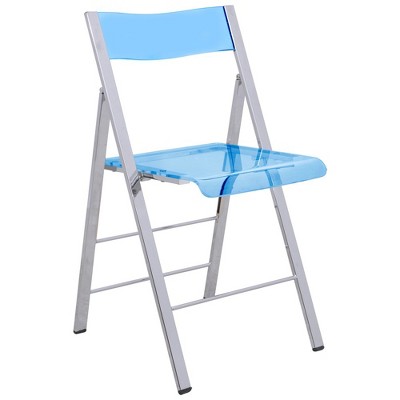 LeisureMod Menno Folding Dining Chair with Stainless Steel Frame, Compact and Durable Design for Kitchen, Balcony, Patio, Garden, Office, or Event Use