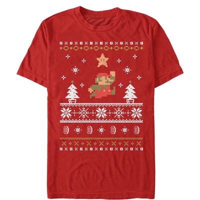 Men's Nintendo Ugly Christmas Mario T-Shirt