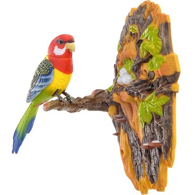 JuzToys Chirping & Singing Bird Toy Wall Mount with Motion Sensor