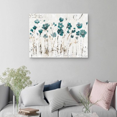 30" x 40" Abstract Balance IV Blue by Lisa Audit Unframed Wall Canvas - Masterpiece Art Gallery: Modern Botanical Decor