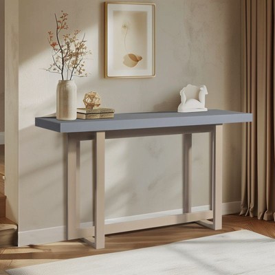 Single-ply Density Board+Pine 59.06in Gray Entryway Table with Square Frame for Storage