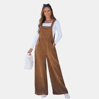 Women's Chic Brown Corduroy Wide-Leg - Cupshe