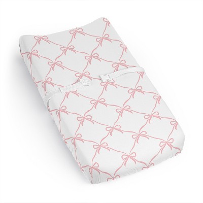 Sweet Jojo Designs Girl Changing Pad Sheet Ballerina and Ballet Bows Pink and White