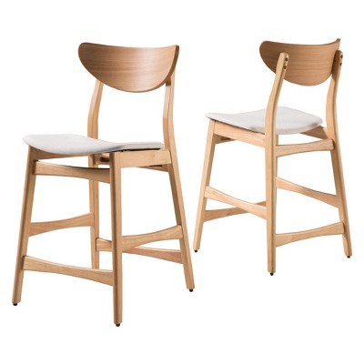 Set of 2 24" Gavin Natural Frame Counter Height Barstool - Christopher Knight Home