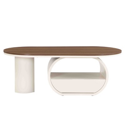 Maliang 47.24'' Coffee Table with Storage Drawer, Metal Center Frame, for Living Room