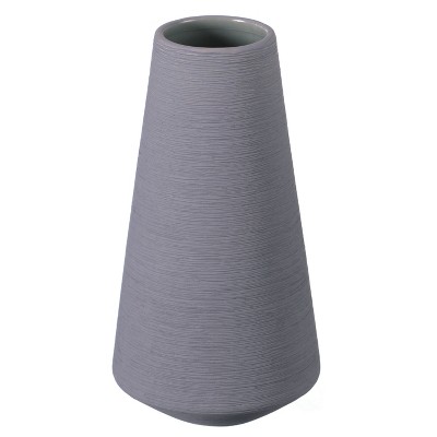 Uniquewise 8" H Decorative Ceramic Round Cone Shape Centerpiece Table Vase Gray, Medium