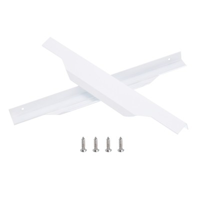 Unique Bargains Finger Edge Cabinet Pulls 160mm Hole Diameter White 6 Pcs