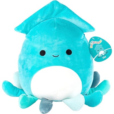 Squishmallows 10" Sky The Blue Squid - Official Jazwares Plush - Soft Stuffed Animal Toy, Cuddly Ocean Creature, Gift for Toddlers, Kids &Teens