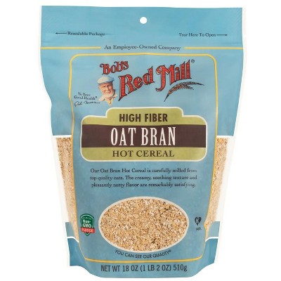 High Fiber Oat Bran Hot Cereal by Bobs Red Mill  -  18 oz Bag