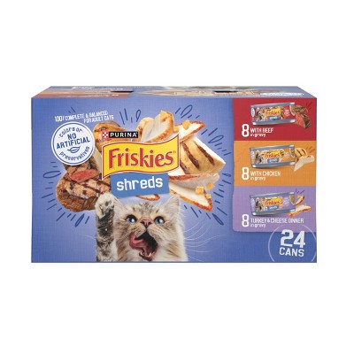 Purina Friskies Shreds Beef, Turkey, White Fish & Chicken Wet Cat Food -  5.5oz