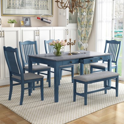 Anybear 6 Piece Wood Dining Table Set