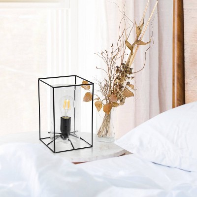 Framed Table Lamp with Cylinder Glass Shade - Lalia Home