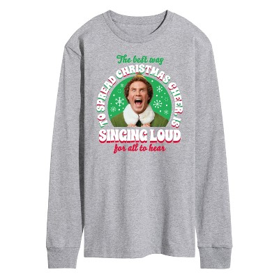 Men's - ELF - Christmas Singing Long Sleeve Graphic T-Shirt