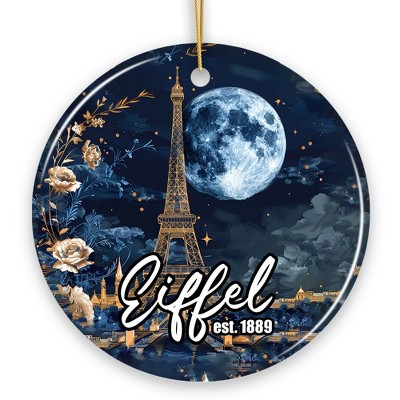Eiffel Tower Majestic Night View Christmas Ornament, France Souvenir and Gift| OrnamentallyYou