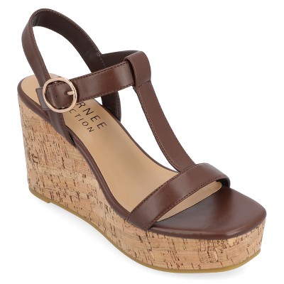 Journee Collection Women's Matildaa Buckle Platform Wedge Sandals