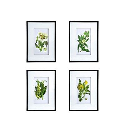 Gulches Set of 4 Botanical Flower Wall Art, Home Decor for Living Room, Dining Room, Bedroom, Hallway, 20" x 28"