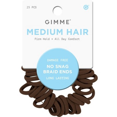 Gimme Beauty Medium No Snag Braid End Hair Tie Bands - 25ct