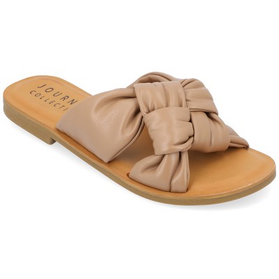 Journee Collection Women's Kianna Slide Puffy Flat Sandal